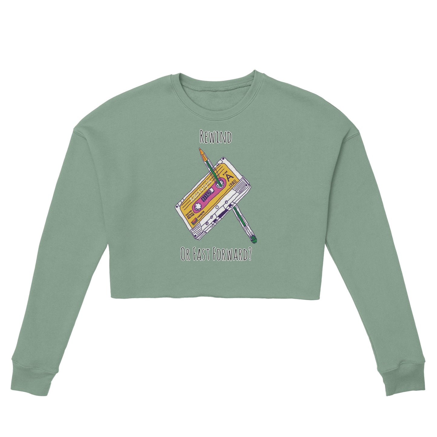 Cassette Rewind Women's Cropped Sweatshirt