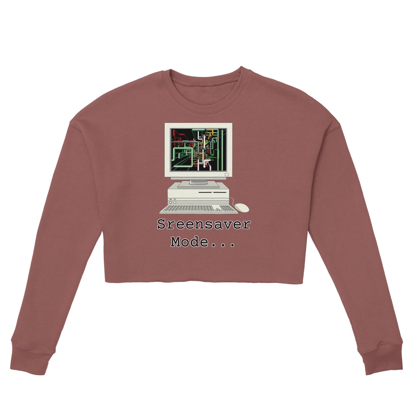 Desktop PC Women's Cropped Sweatshirt