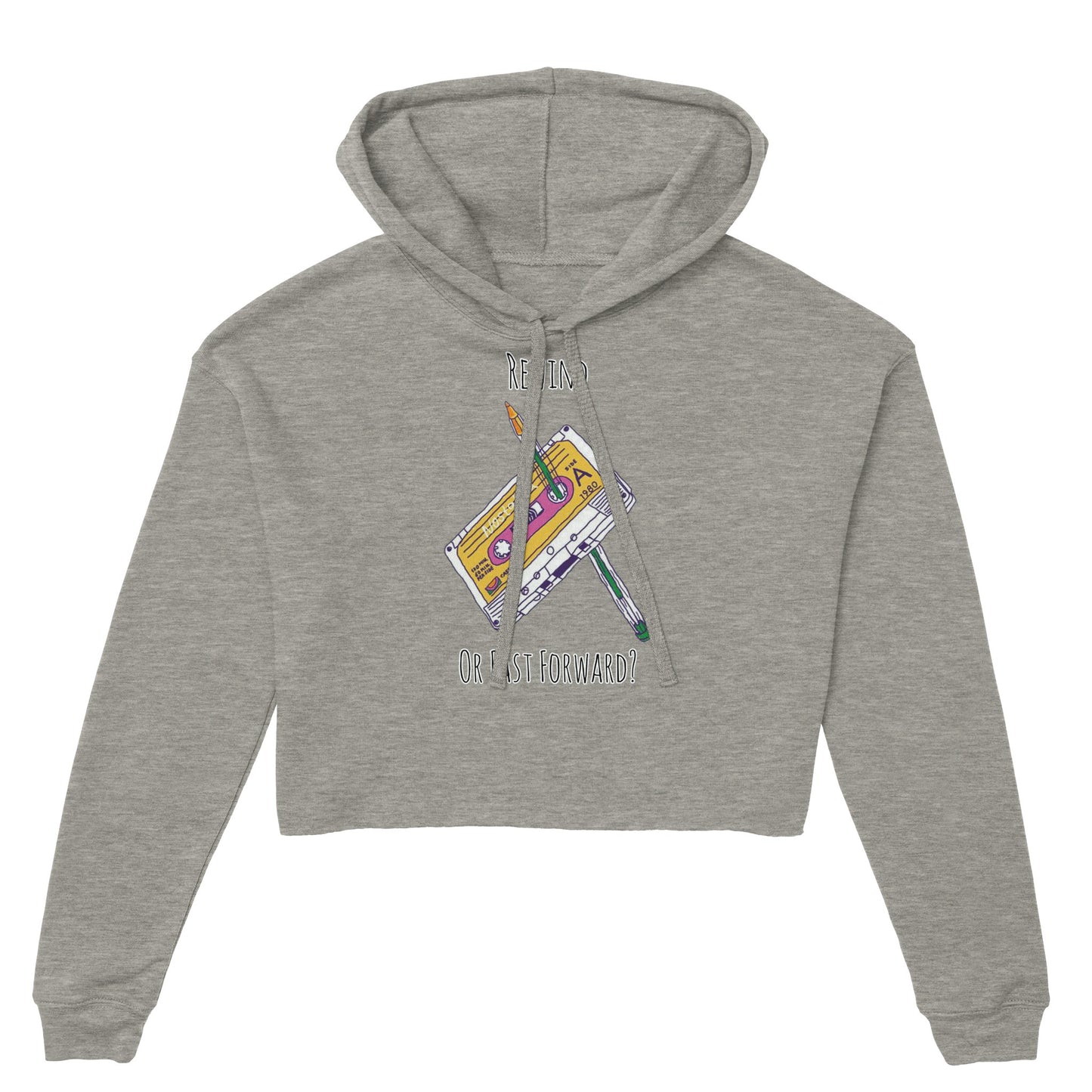 Cassette Rewind Women's Cropped Hoodie