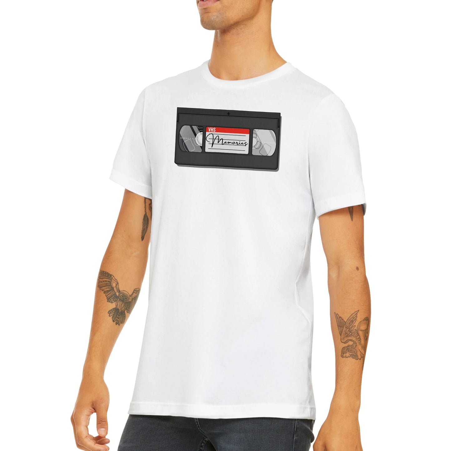 VHS Tape Premium Unisex Crewneck T-shirt