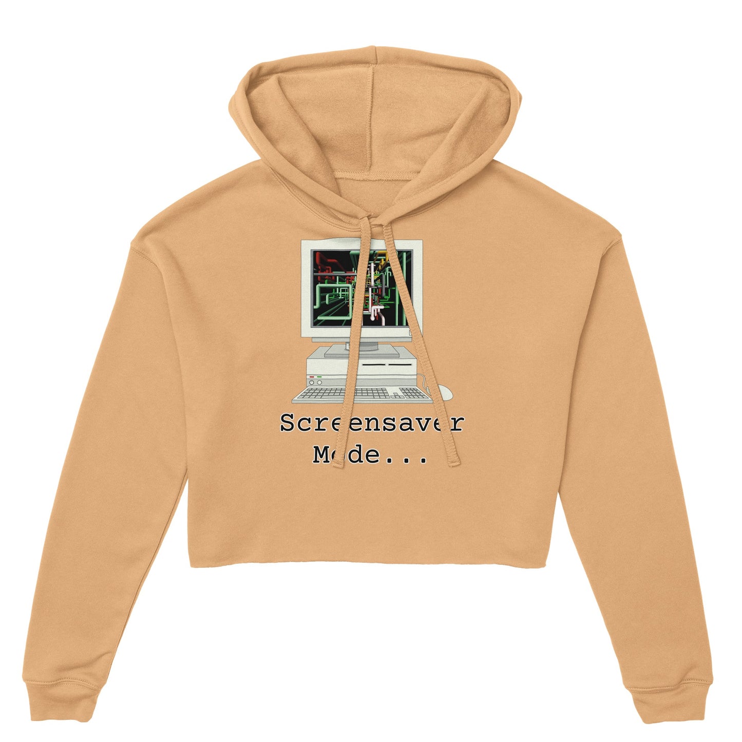 Desktop PC Women's Cropped Hoodie