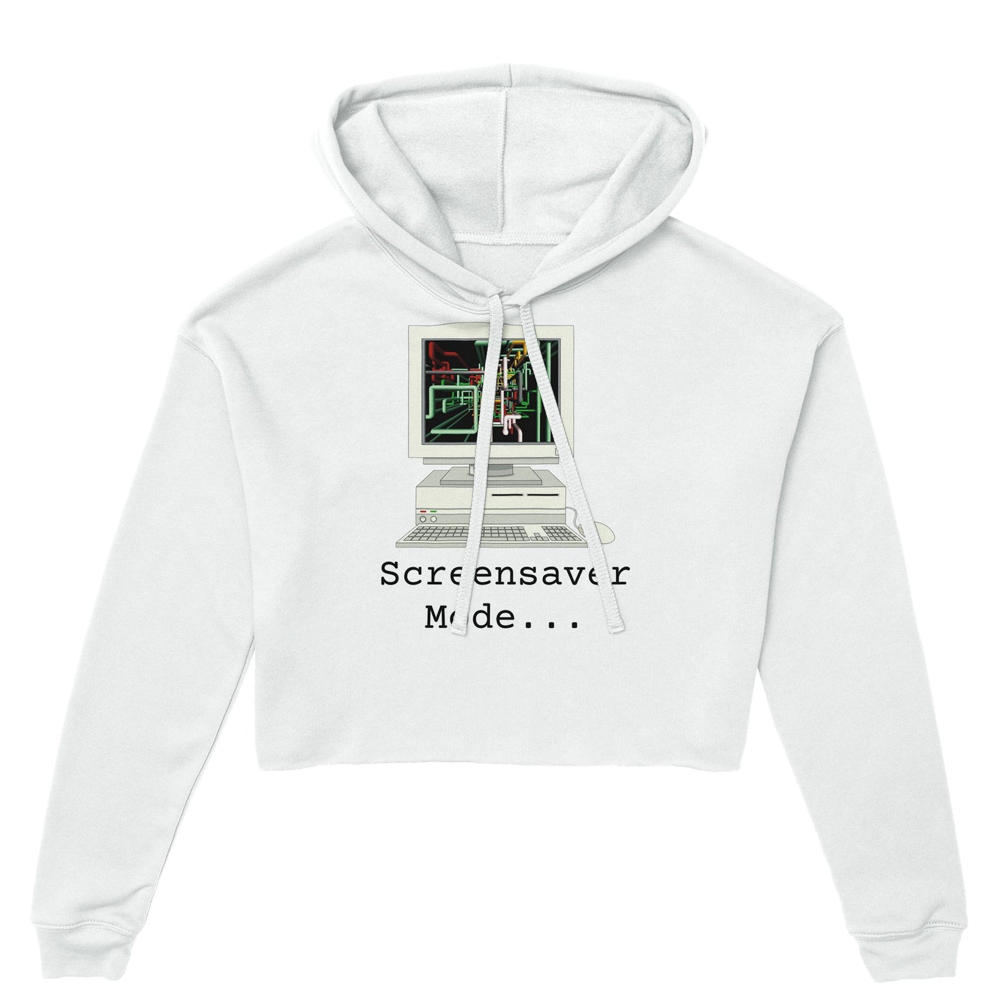 Desktop PC Women's Cropped Hoodie