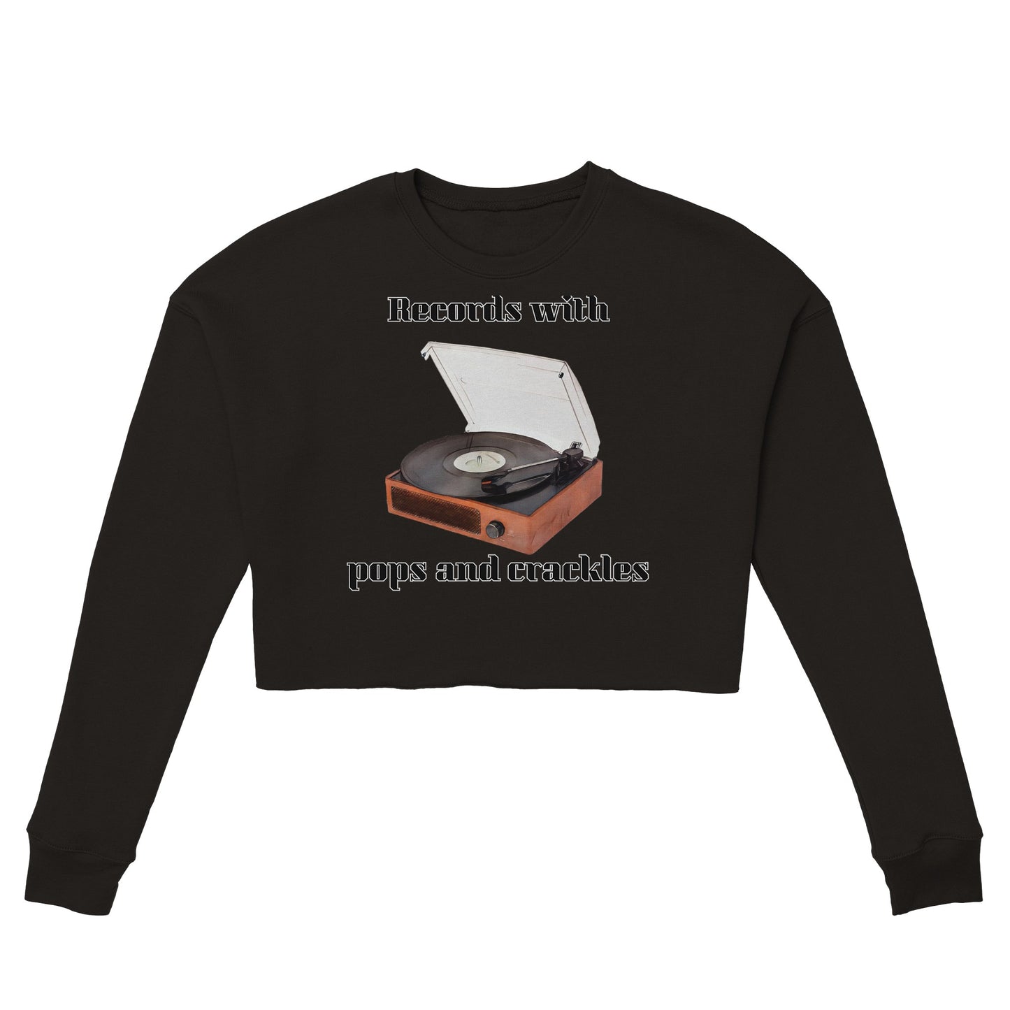 Vinyl Player Women's Cropped Sweatshirt