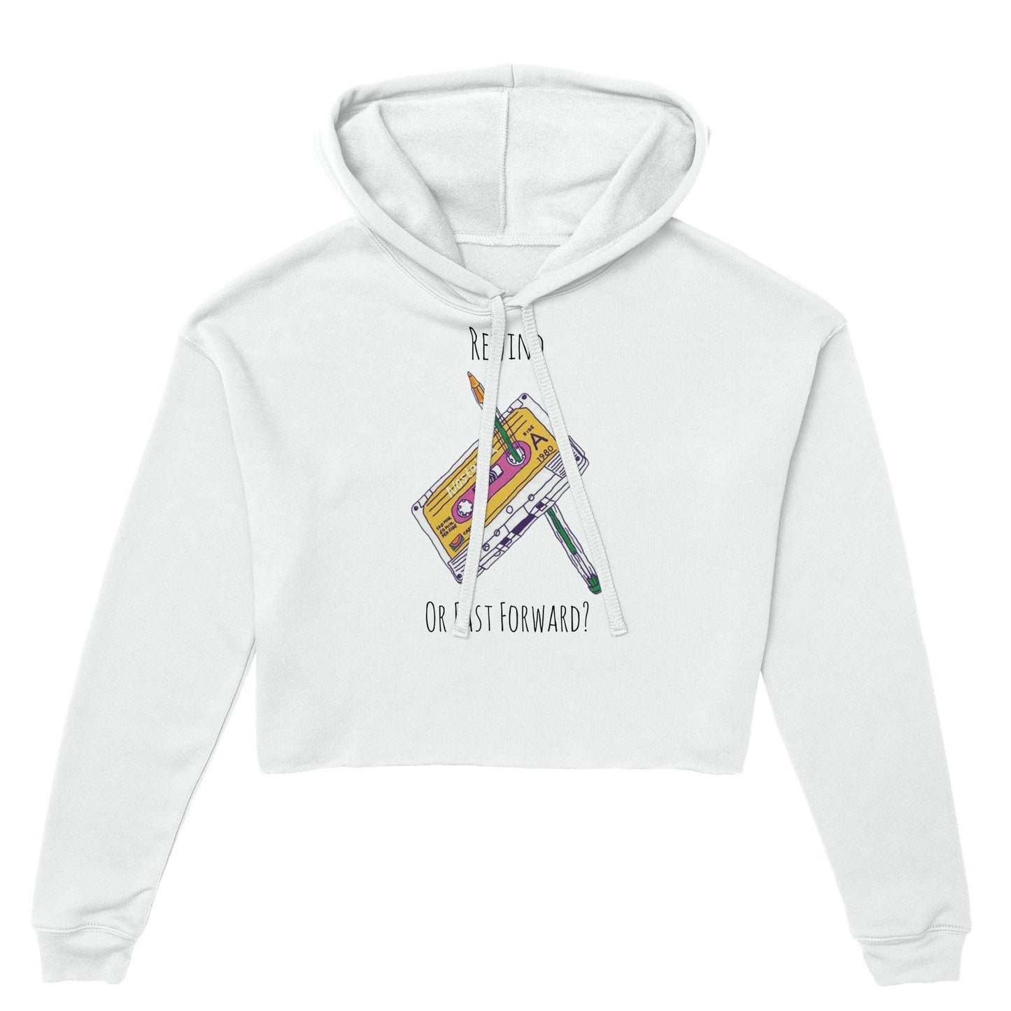 Cassette Rewind Women's Cropped Hoodie