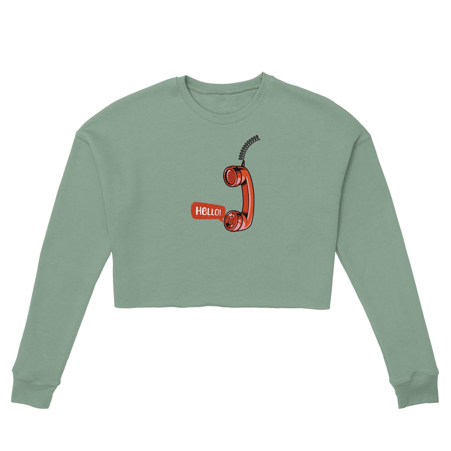 Telephone Handset Women's Cropped Sweatshirt