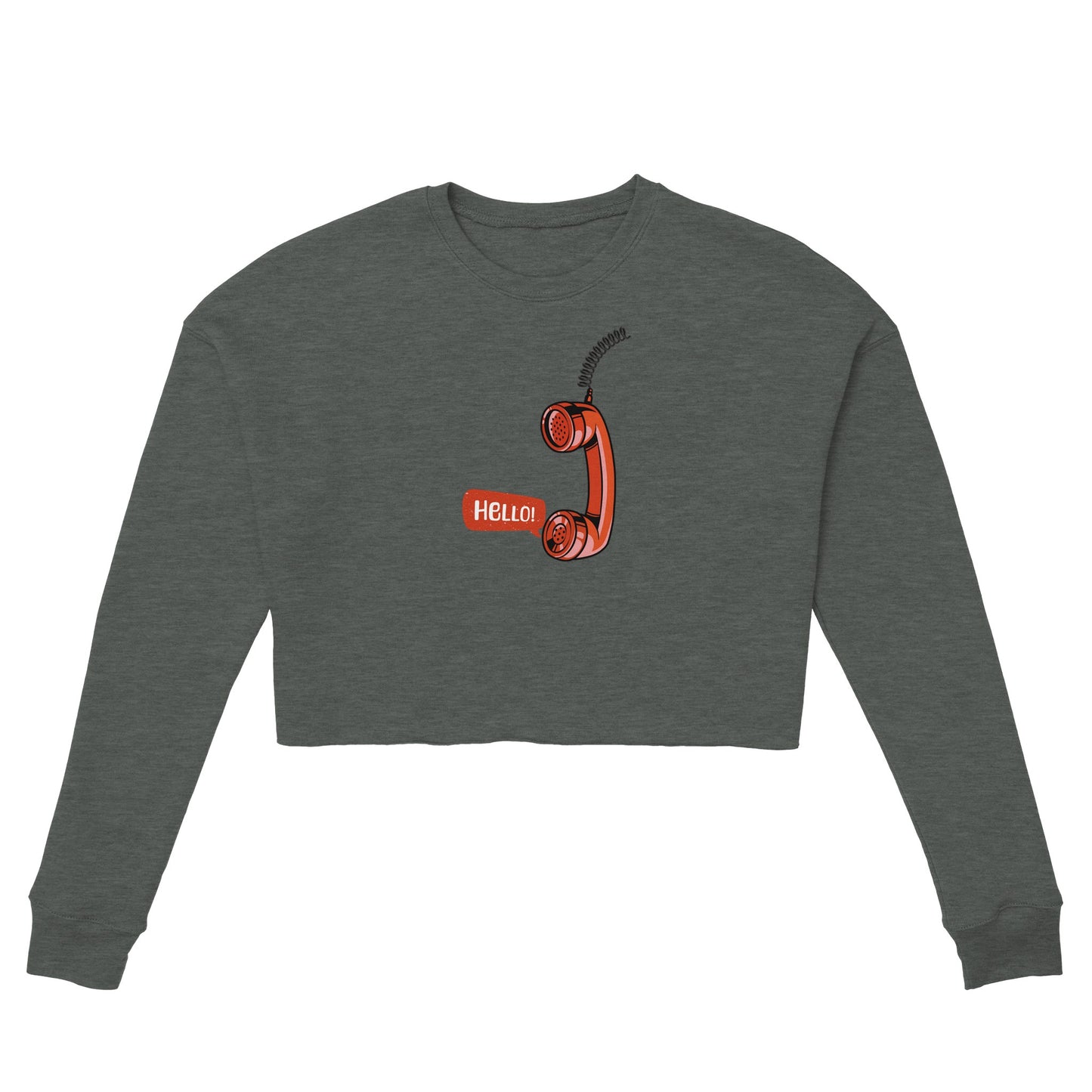 Telephone Handset Women's Cropped Sweatshirt