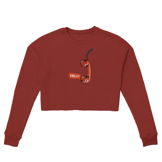 Telephone Handset Women's Cropped Sweatshirt