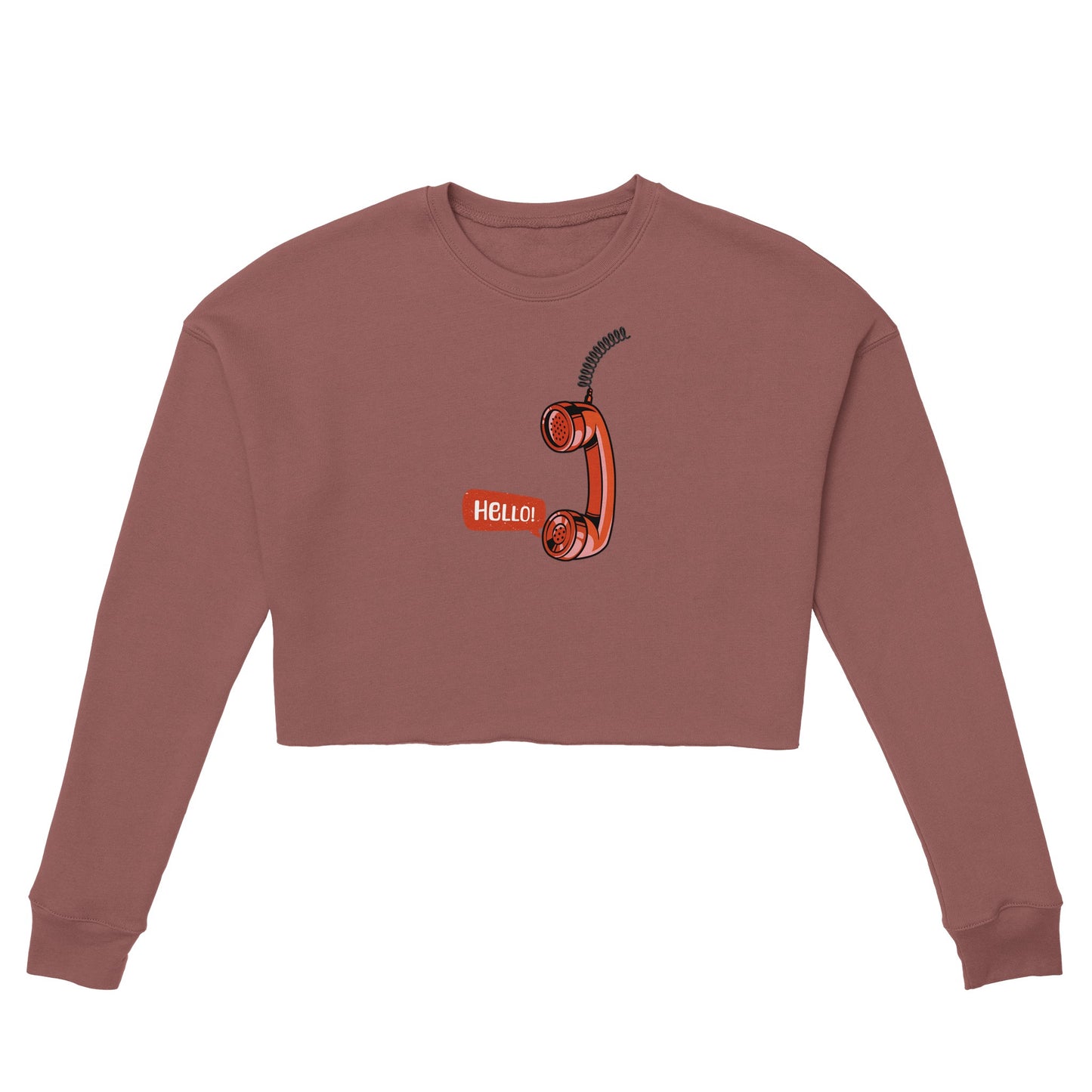 Telephone Handset Women's Cropped Sweatshirt