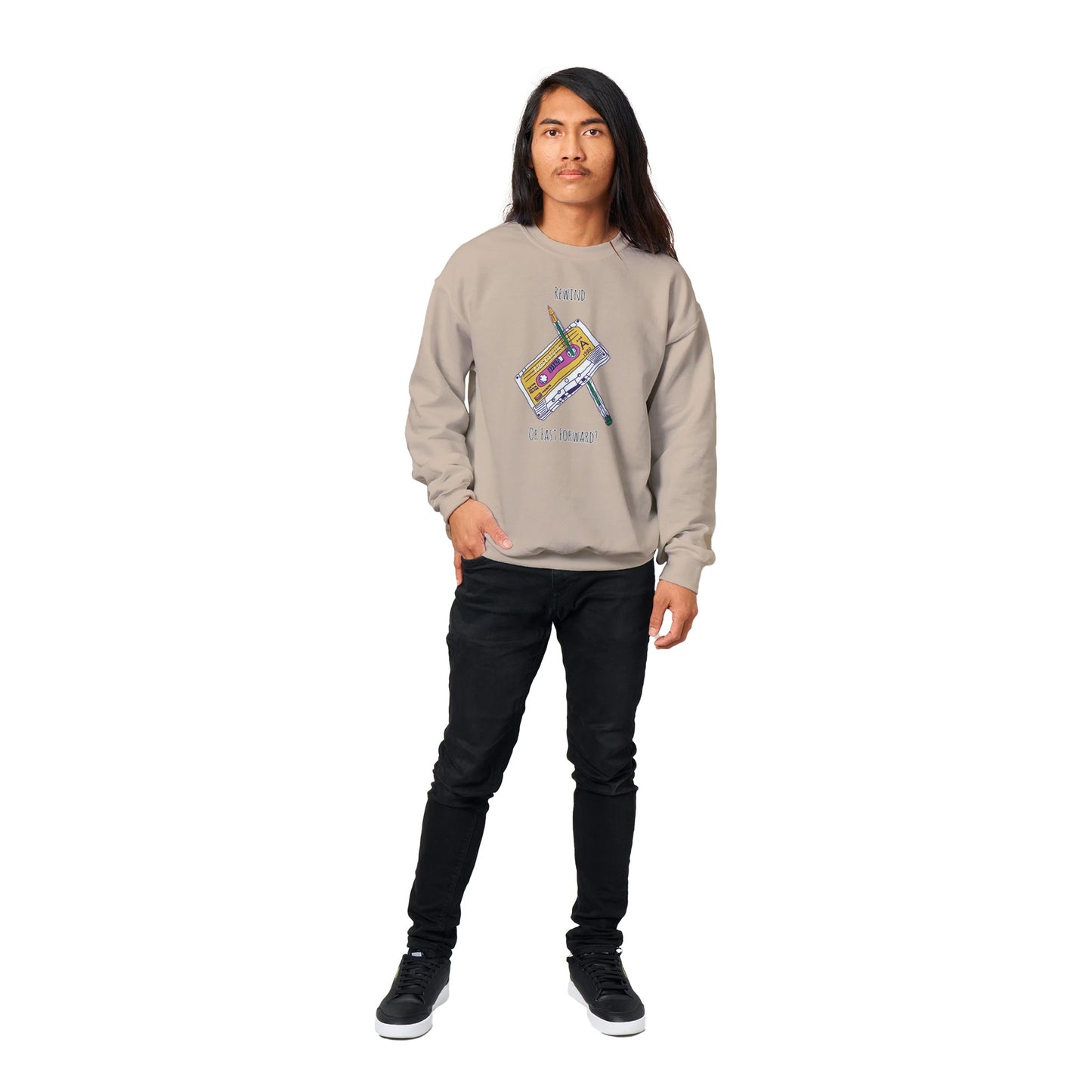 Cassette Rewind Classic Unisex Crewneck Sweatshirt