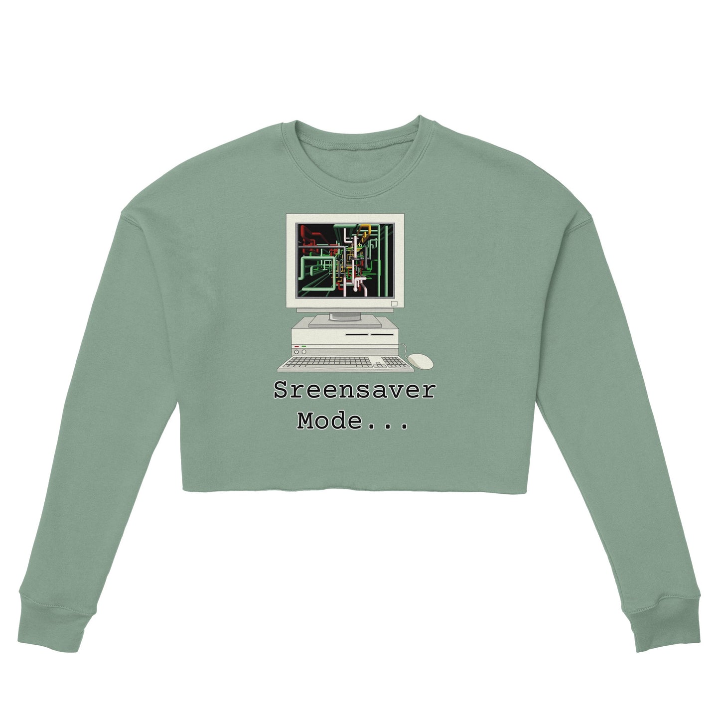 Desktop PC Women's Cropped Sweatshirt