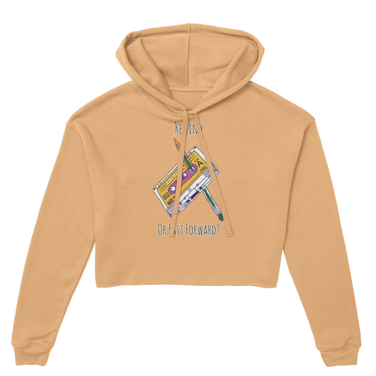 Cassette Rewind Women's Cropped Hoodie