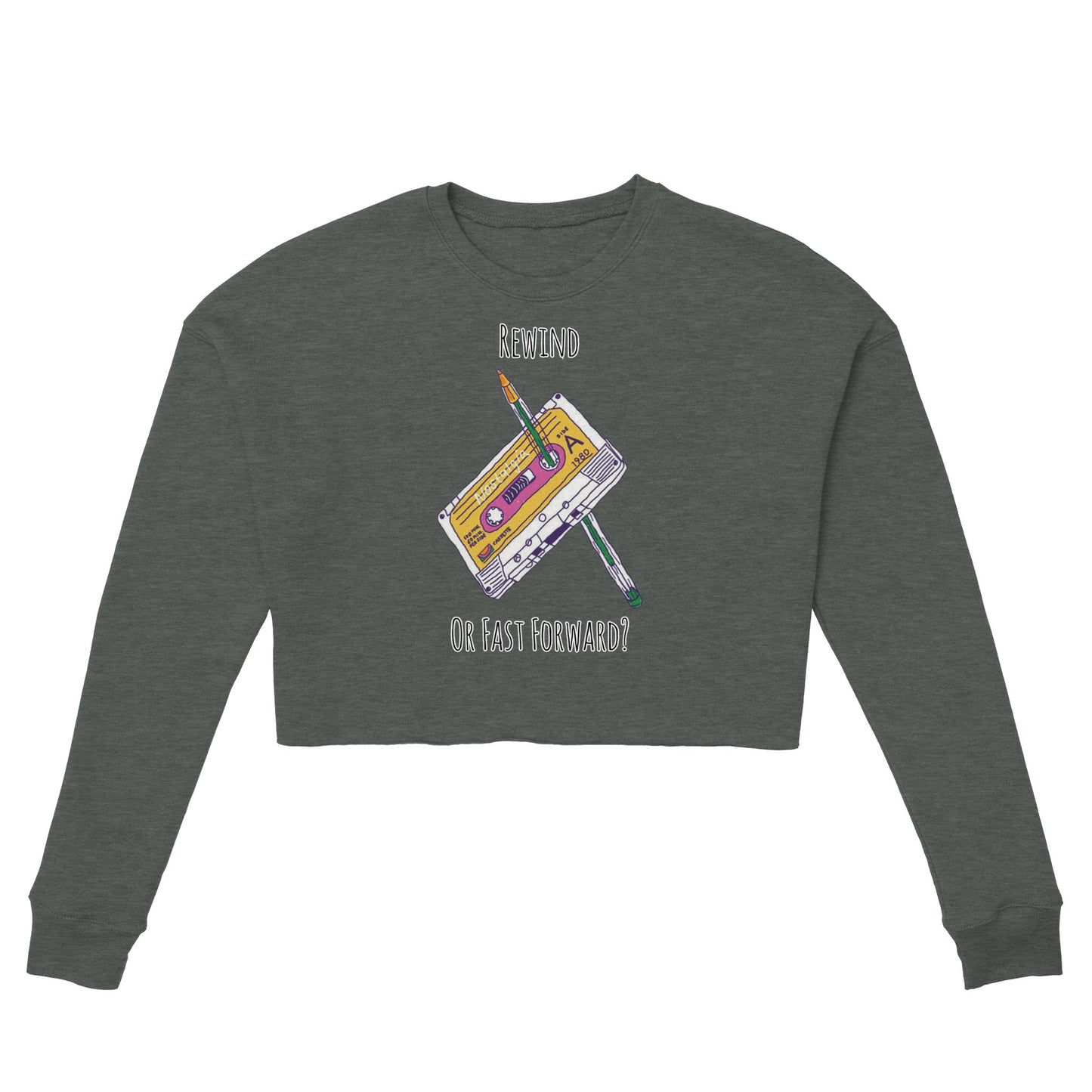 Cassette Rewind Women's Cropped Sweatshirt