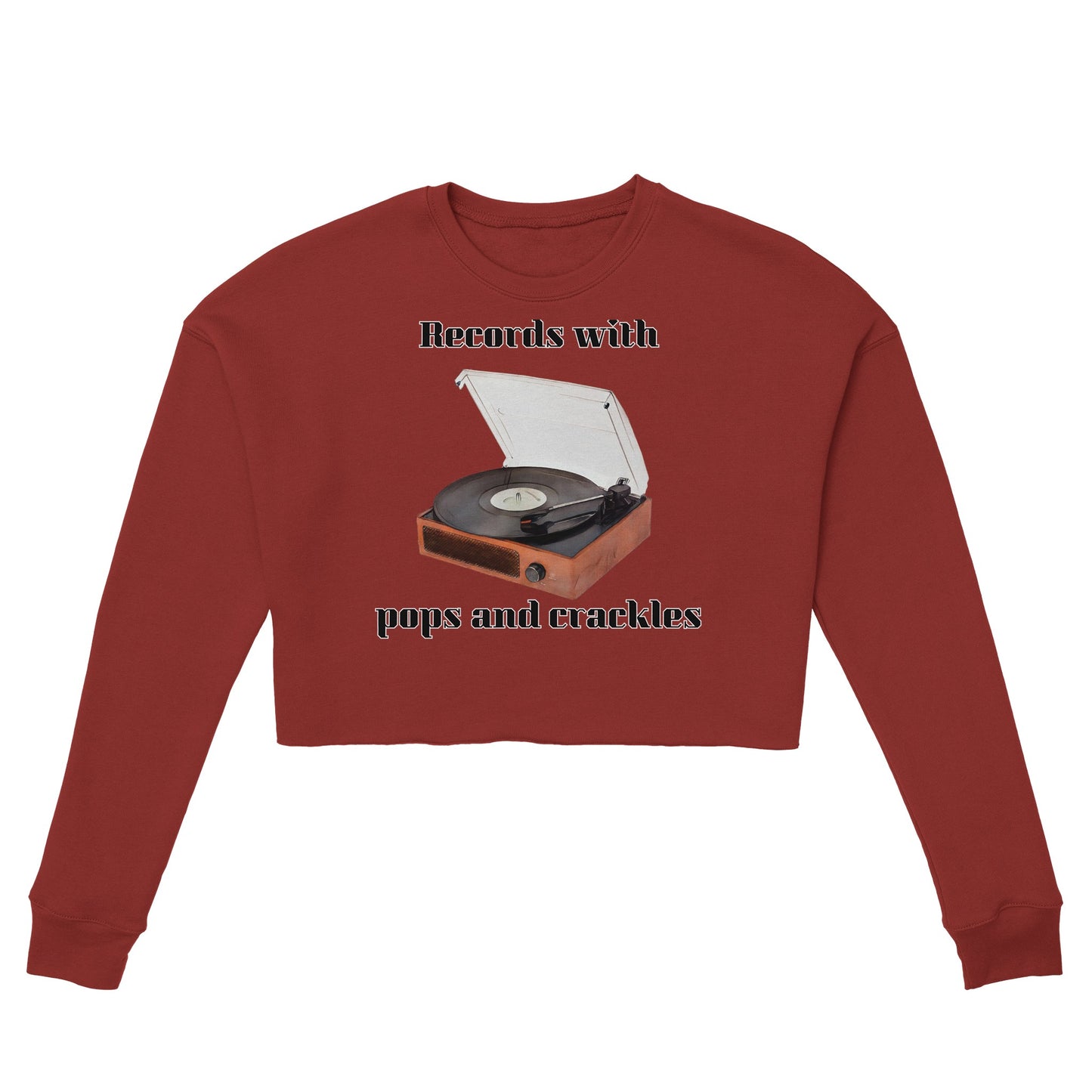 Vinyl Player Women's Cropped Sweatshirt