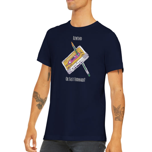 Cassette Rewind Premium Unisex Crewneck T-shirt