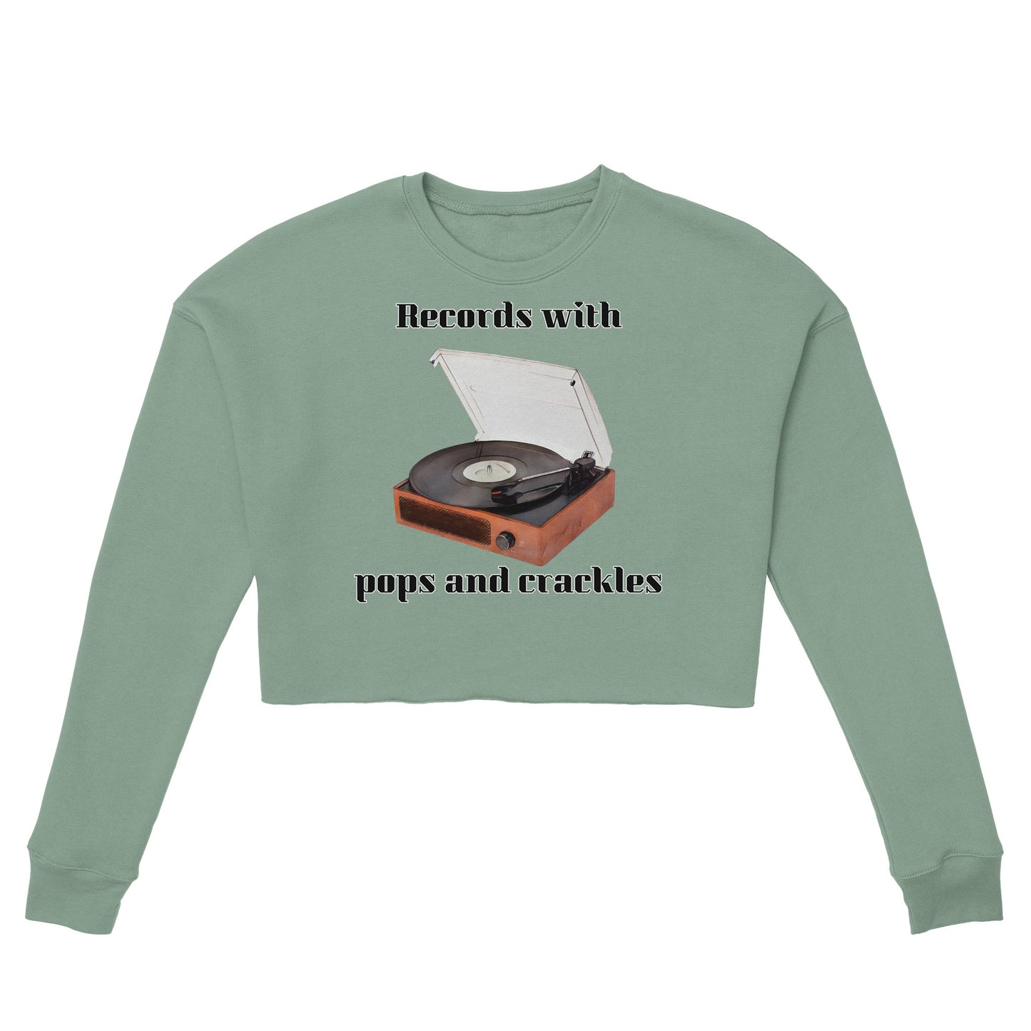 Vinyl Player Women's Cropped Sweatshirt