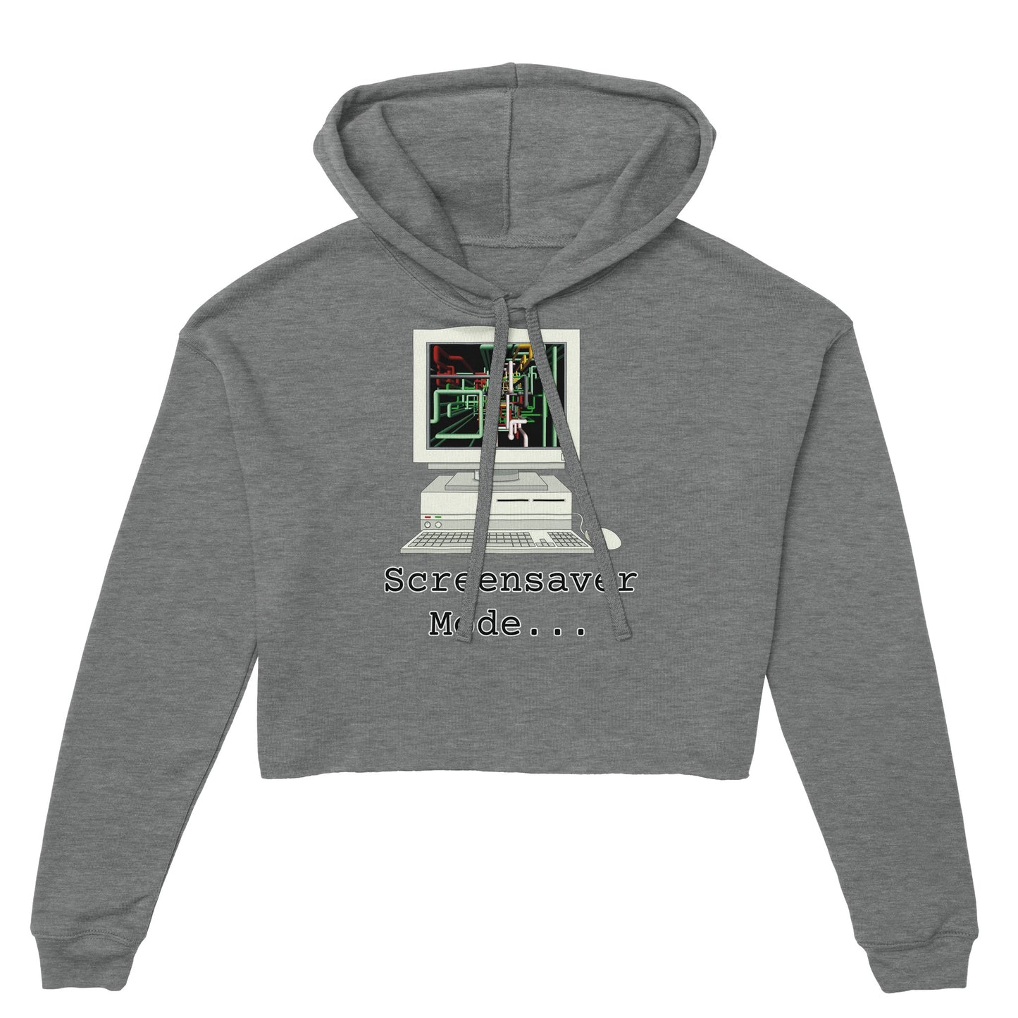 Desktop PC Women's Cropped Hoodie