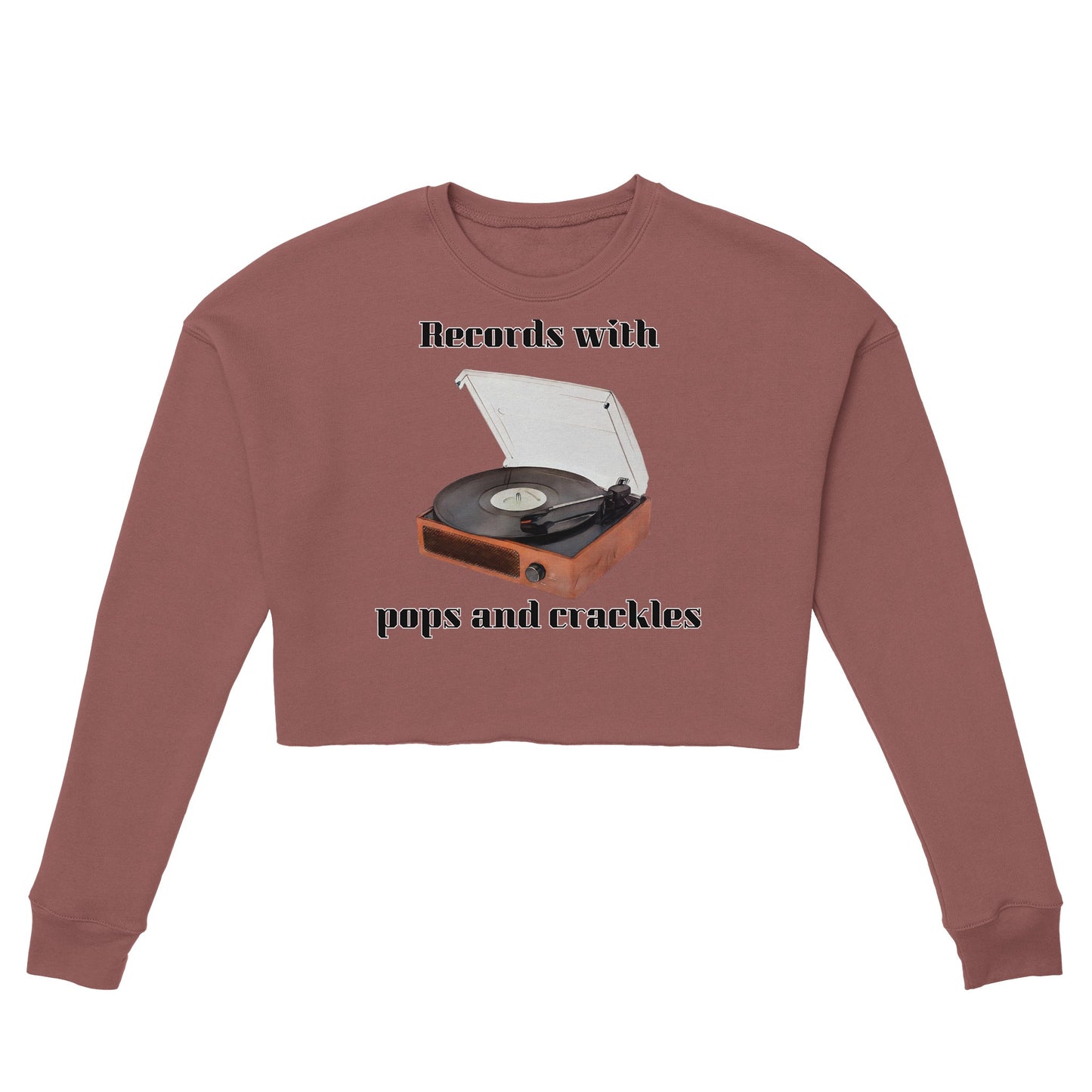 Vinyl Player Women's Cropped Sweatshirt