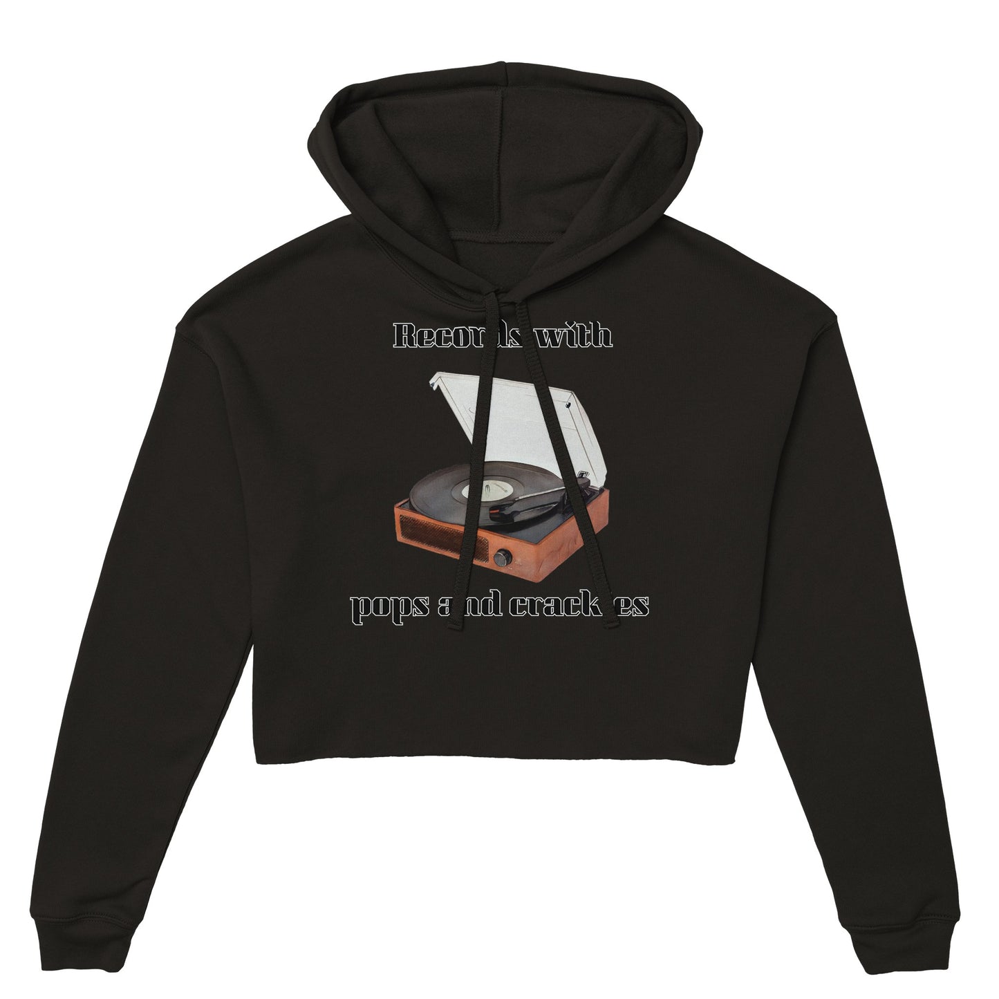 Vinyl Player Women's Cropped Hoodie