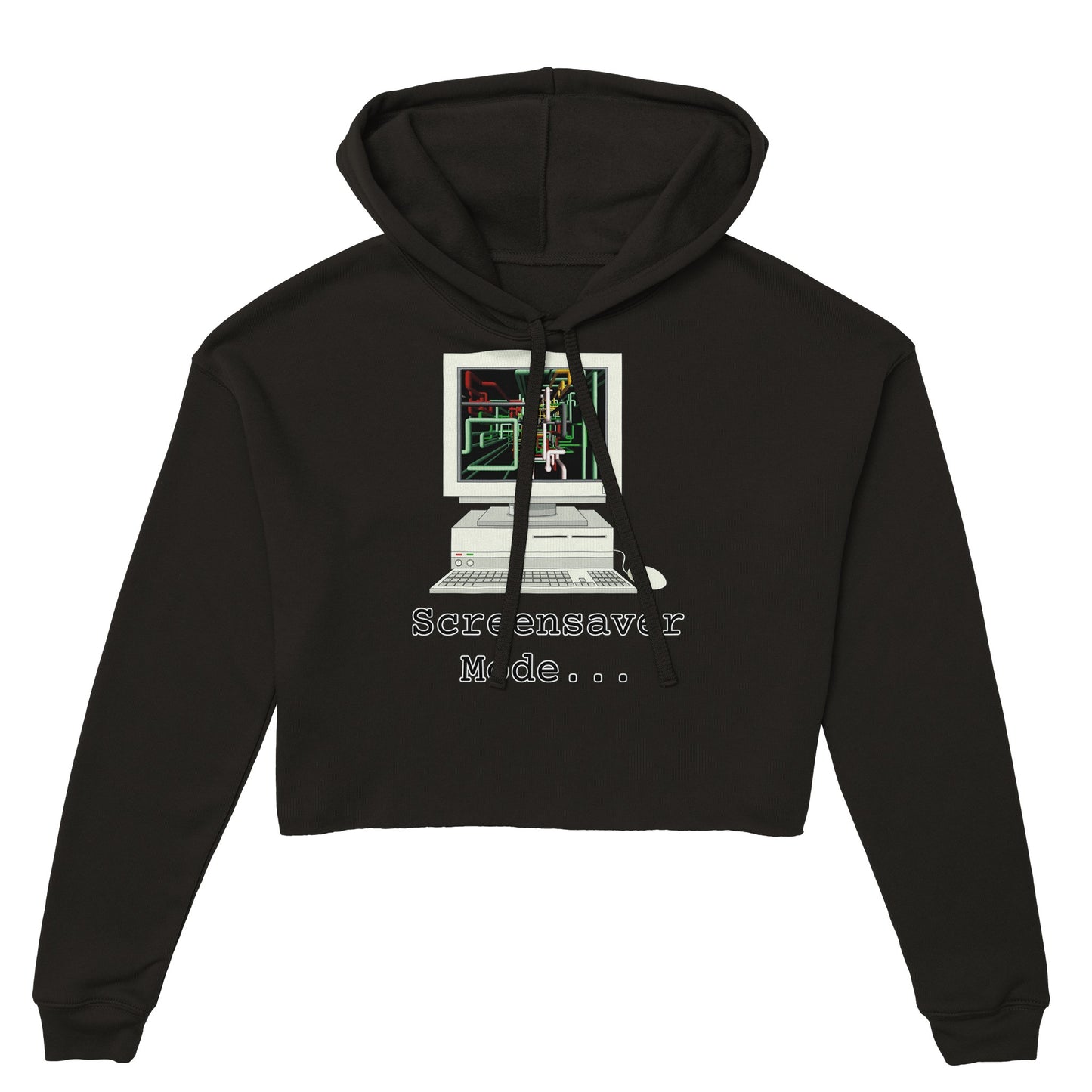 Desktop PC Women's Cropped Hoodie