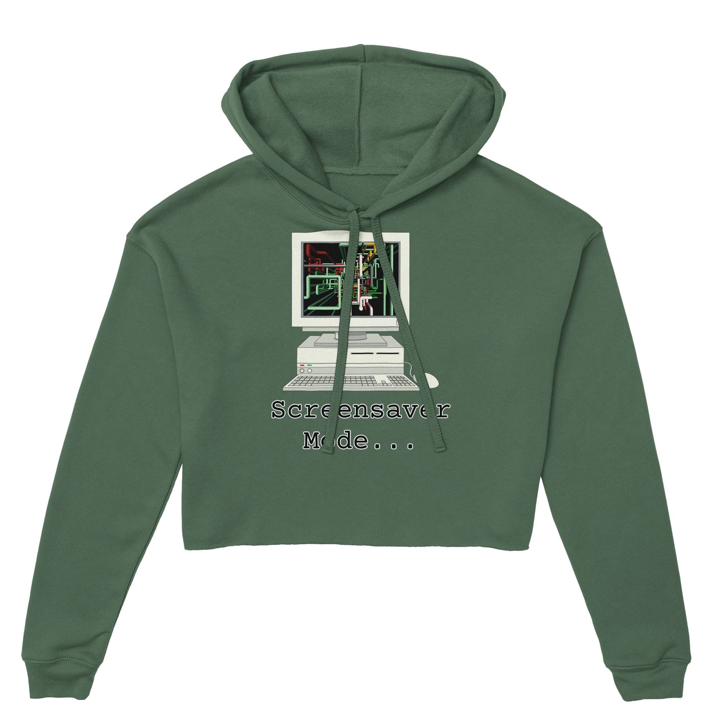 Desktop PC Women's Cropped Hoodie