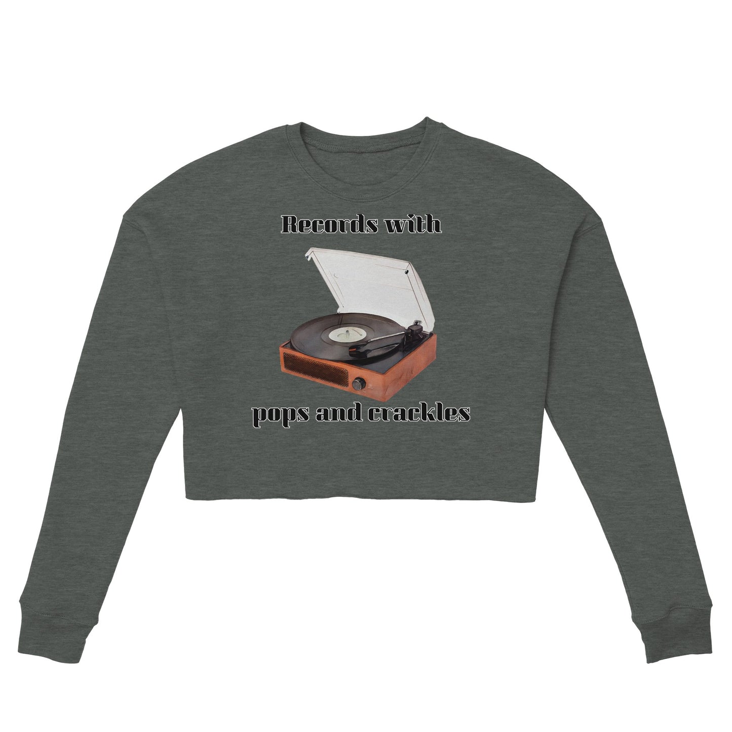 Vinyl Player Women's Cropped Sweatshirt