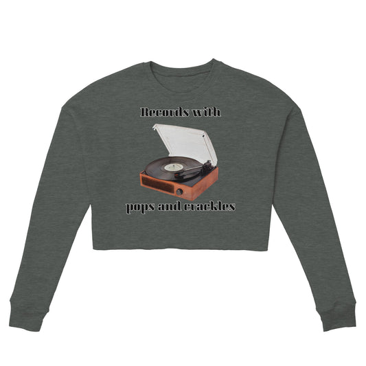 Vinyl Player Women's Cropped Sweatshirt