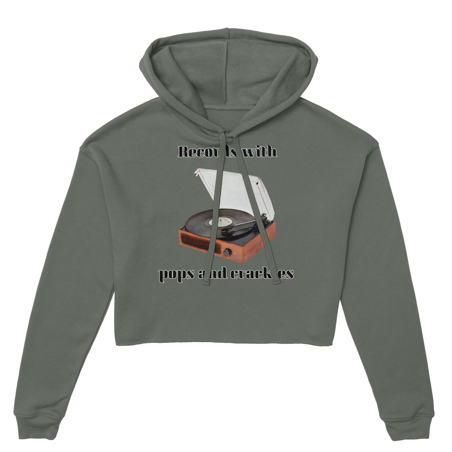 Vinyl Player Women's Cropped Hoodie